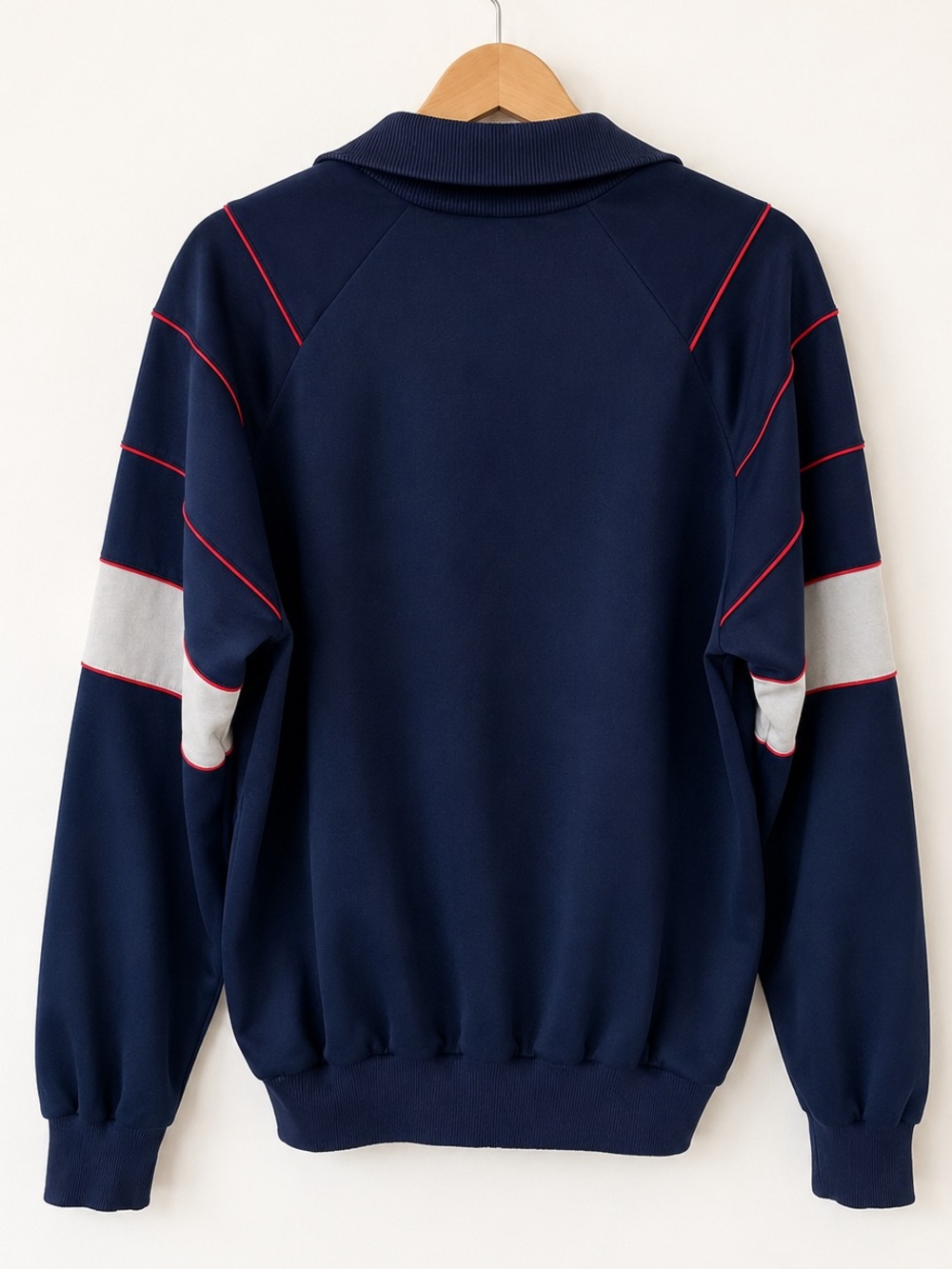 Vintage 80s Adidas Trefoil Track Jacket Navy Red White Colorblock - Picture 3 of 15